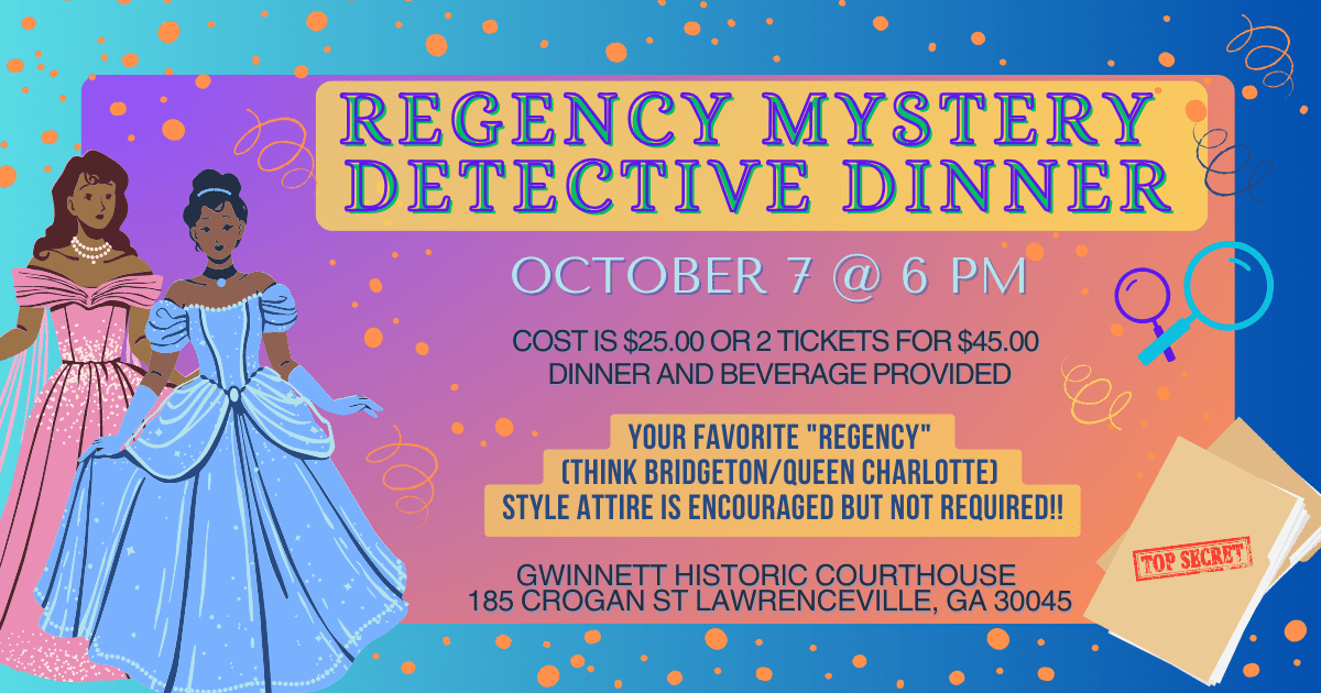 Featured image for “Regency Mystery Detective Dinner | October 7, 2023”