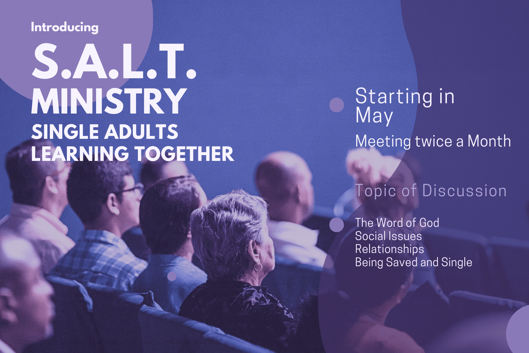Featured image for “Introducing S.A.L.T Ministry – Single Adults Learning Together | Coming May 2024”